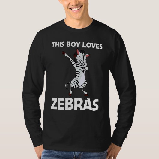 Zebra For Boys Kids African Zoo Animal T-shirt (Voorkant)