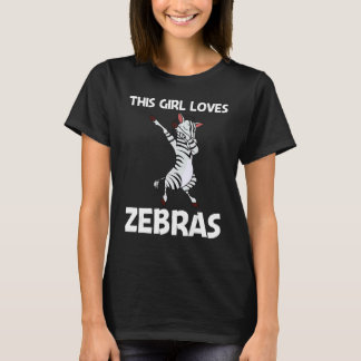 Zebra For Girls Kids African Zoo Animal  1 T-shirt