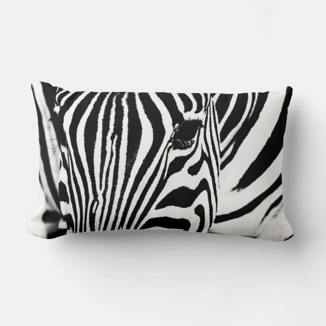 Zebra foto zwart-wit kussen (Voorkant)