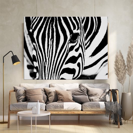 Zebra foto zwart-wit poster