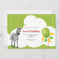 Zebra Frame Anniversaire Fête Invitation