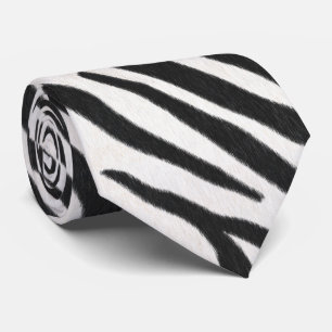 Zebra Fur Black & White Realistic Animal Print Stropdas