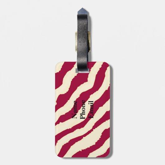 Zebra Fur Pattern Bagagelabel (Achterkant verticaal)