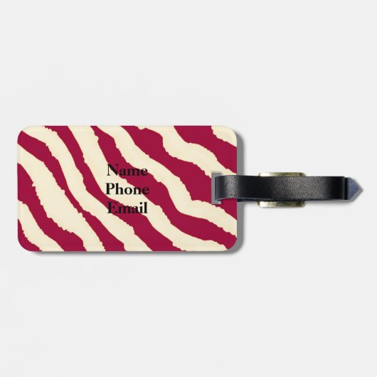 Zebra Fur Pattern Bagagelabel (Achterkant horizontaal)