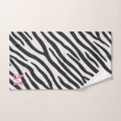 Zebra Fur Realistic Animal Print Pink Monogram Bad Handdoek (Handdoek)