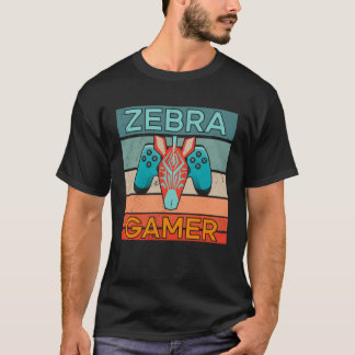 Zebra Gamer Afrika Gamen Game Dier Zebra T-shirt