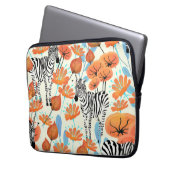 Zebra Garden Laptop Sleeve (Voorkant Links)