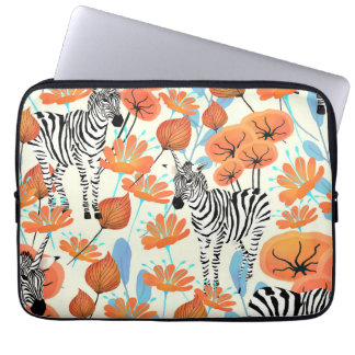 Zebra Garden Laptop Sleeve