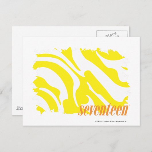 Zebra geel 2 briefkaart (Voorkant / Achterkant)