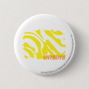 Zebra geel 2 ronde button 5,7 cm