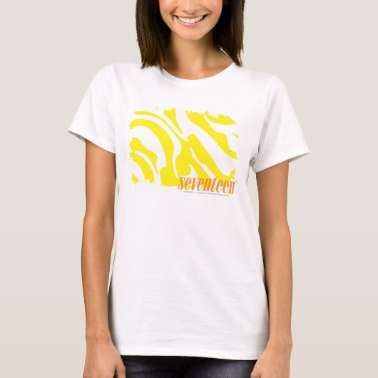 Zebra geel 2 t-shirt (Voorkant)