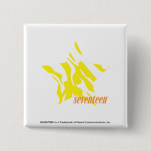 Zebra geel 3 vierkante button 5,1 cm (Voorkant)