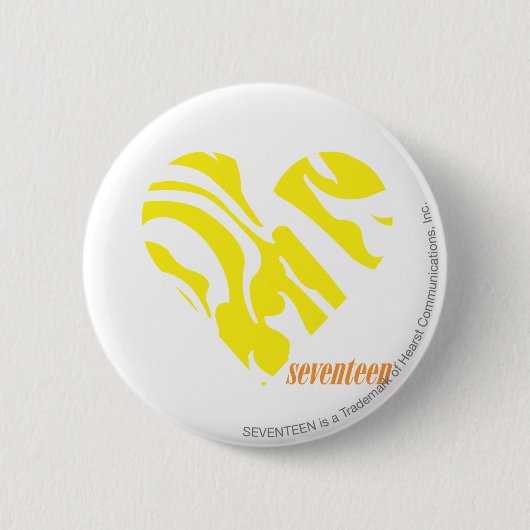 Zebra geel 4 ronde button 5,7 cm (Voorkant)