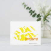 Zebra geel briefkaart (Staand voorkant)