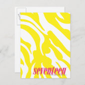 Zebra geel briefkaart (Voorkant / Achterkant)