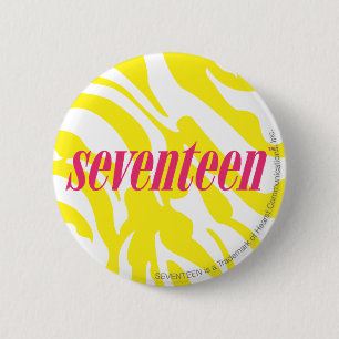 Zebra geel ronde button 5,7 cm