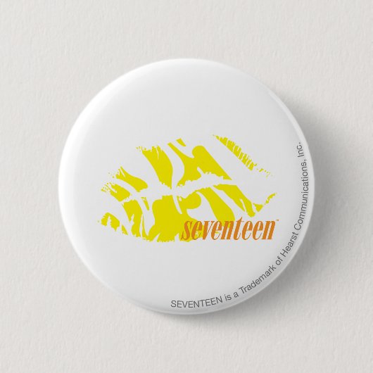 Zebra geel ronde button 5,7 cm (Voorkant)