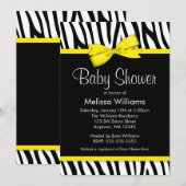 Zebra gele drukcabine Babydouches Kaart (Voorkant / Achterkant)