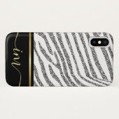 Zebra Gemonogrammeerde Waterverf Case-Mate iPhone Case (Achterkant (horizontaal))