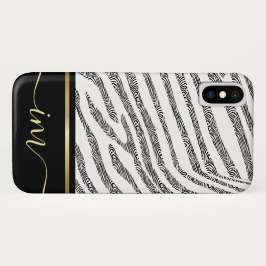 Zebra Gemonogrammeerde Waterverf Case-Mate iPhone Case (Achterkant (horizontaal))