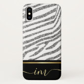 Zebra Gemonogrammeerde Waterverf Case-Mate iPhone Case (Achterkant)