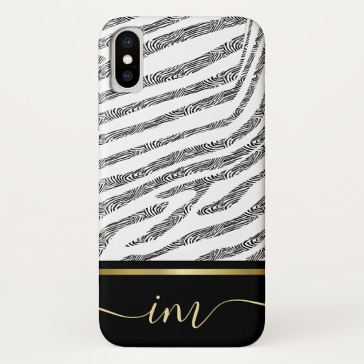 Zebra Gemonogrammeerde Waterverf Case-Mate iPhone Case (Achterkant)