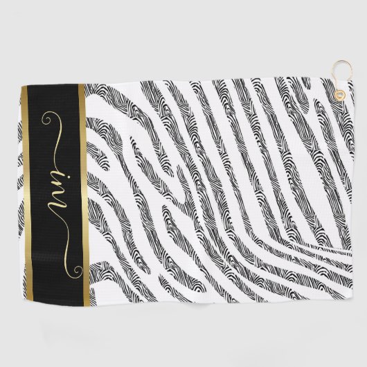 Zebra Gemonogrammeerde Waterverf Golfhanddoek (Horizontaal)