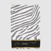 Zebra Gemonogrammeerde Waterverf Golfhanddoek (Voorkant)