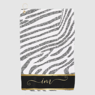 Zebra Gemonogrammeerde Waterverf  Golfhanddoek