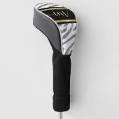 Zebra Gemonogrammeerde Waterverf Golfheadcover (Schuin)