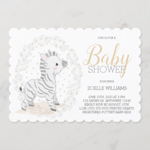 Zebra Genderneutraal Safari Baby shower Kaart