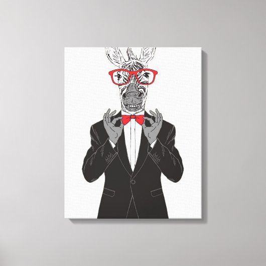 Zebra Gentleman Canvas Afdruk (Voorkant)