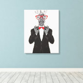Zebra Gentleman Canvas Afdruk (Insitu (Houten vloer))