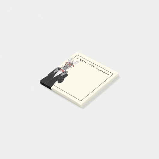Zebra Gentleman | Jouw namen toevoegen Post-it® Notes (Schuin)