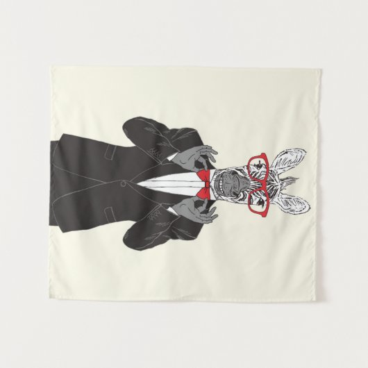 Zebra Gentleman Wandkleed (Voorkant (horizontaal))