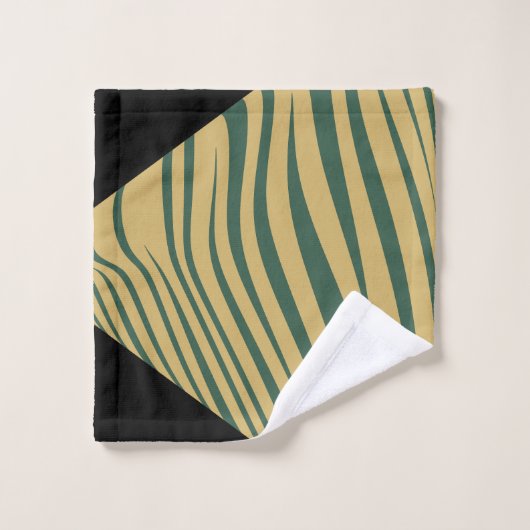 Zebra Geometrisch cyaan, zwart & beige Bad Handdoek (Wasdoekje)