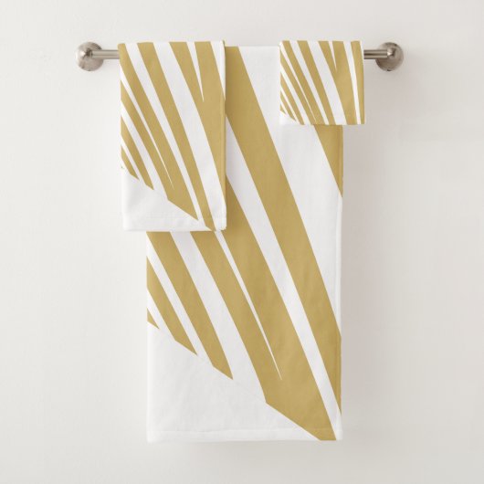 Zebra Geometrisch wit & beige Bad Handdoek (Insitu)