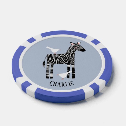 Zebra Gepersonaliseerd Poker Chips (Enkel)