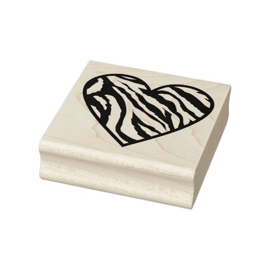 Zebra Gestreept Hart Rubberstempel (Stempel)