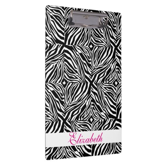 Zebra gestreept tapijt in zwart-wit patroon klembord (Rechts)