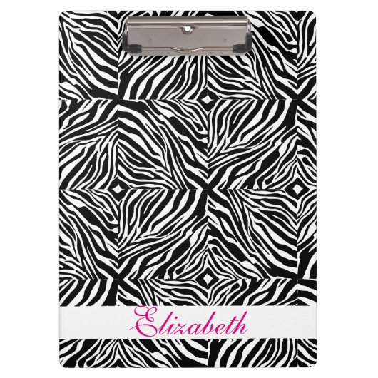 Zebra gestreept tapijt in zwart-wit patroon klembord (Voorkant)