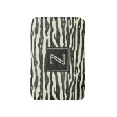 Zebra Gestreepte dierlijke print patroon monogram Badmat (Voorkant Verticaal)