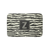 Zebra Gestreepte dierlijke print patroon monogram Badmat (Voorkant)
