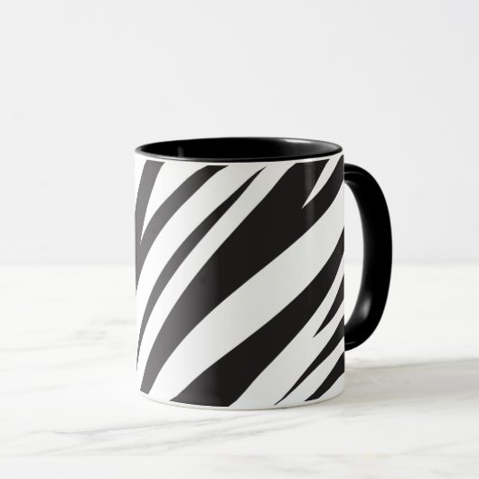 Zebra gestreepte Mok voor patroonkoffie (Voorkant rechts)