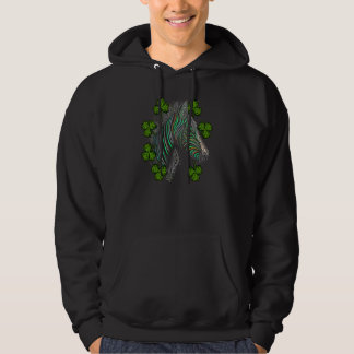 Zebra Gezicht Hoofd Mandala Ierse Klaver C St Patr Hoodie