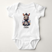 Zebra Gezichtsbloemen Custom Romper (Voorkant)