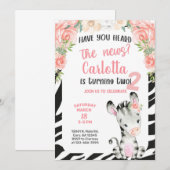 Zebra girl 2nd, invitation de deuxième anniversair (Devant / Derrière)