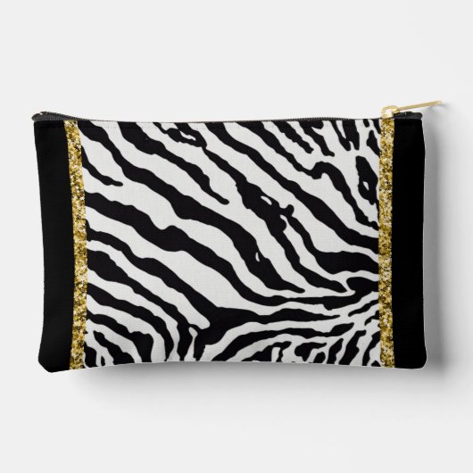 Zebra Glam Gouden Sparkle met Lichte rozen Etui (Achterkant)