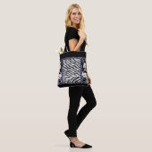 Zebra glam sprankeling met zwart en wit draagtas (Op model)