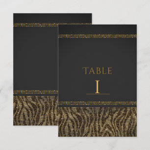 Zebra Glitter Lovertjes Glam Chic Tafel Nummers Kaart